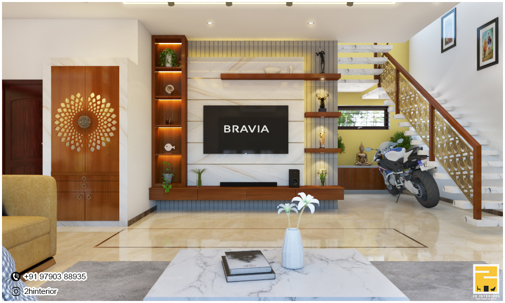 2hinteriors's tweet photo. A living space with a stylish TV unit, a captivating staircase, serene Buddha statues, and a touch of nature in our indoor garden oasis. 🌿📺✨ #LivingRoomVibes #ModernZenLiving #LivingRoomDesign #PoojaCorner #HomeDecor #SpiritualLiving #DivineSpaces https://t.co/9Hlpcrmdeg