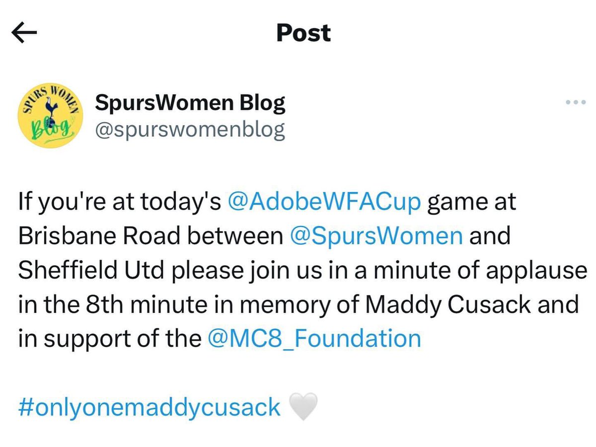 MC8_Foundation's tweet image. Thank you, @spurswomen fans!

We see and appreciate you. 👏🏼

Your support means so much, if you’re at the game today.. join them!

#MC8