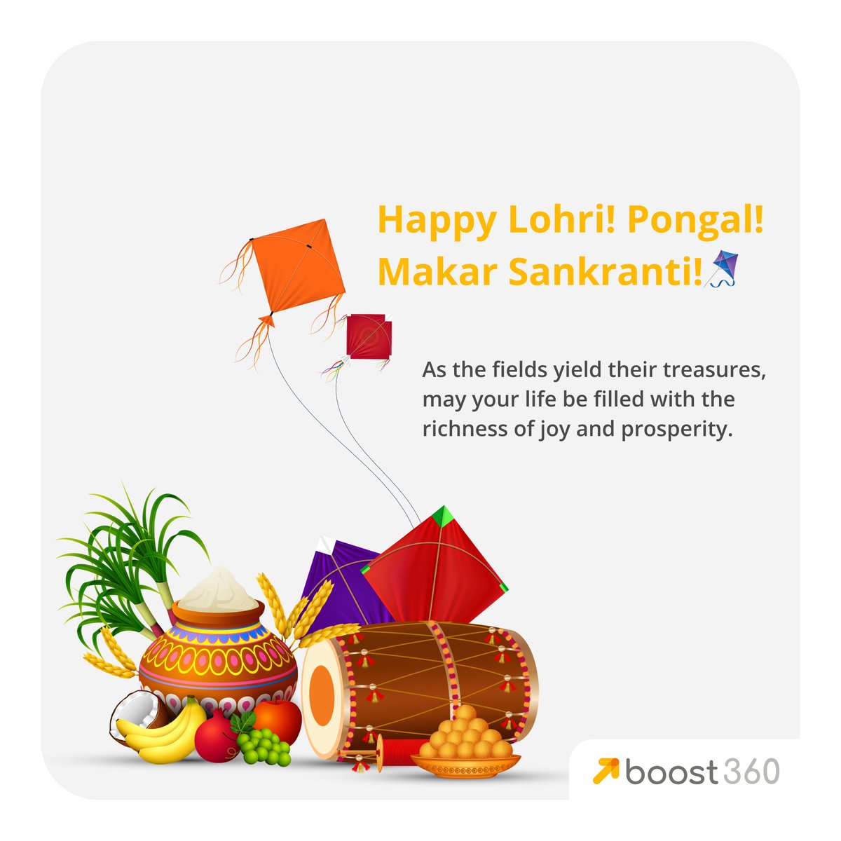 NFBoost's tweet photo. May the flames of Lohri, the kites of Makar Sankranti, and the harvest of Pongal bring prosperity and success to your business! Wishing all business owners a joyous celebration filled with abundance. 🌾��🔥
#FestiveCheers #BusinessSuccess https://t.co/QlhwDA9Y4c