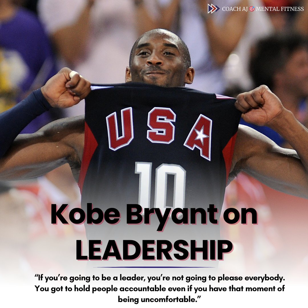 Kobe Bryant said, “If you’re going to be a leader, you’re not going to please everybody. You got to hold people accountable even if you have that moment of being uncomfortable.” Great leaders don't try to please everyone. They know it isn't about popularity, but about…