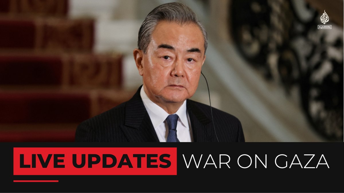 AJEnglish's tweet photo. China’s FM Wang Yi has called for the establishment of an ‘independent, fully sovereign state of Palestine’ and a ceasefire in Gaza.

🔴 LIVE updates: https://t.co/WZIR33LMtc https://t.co/BftL230Tyd