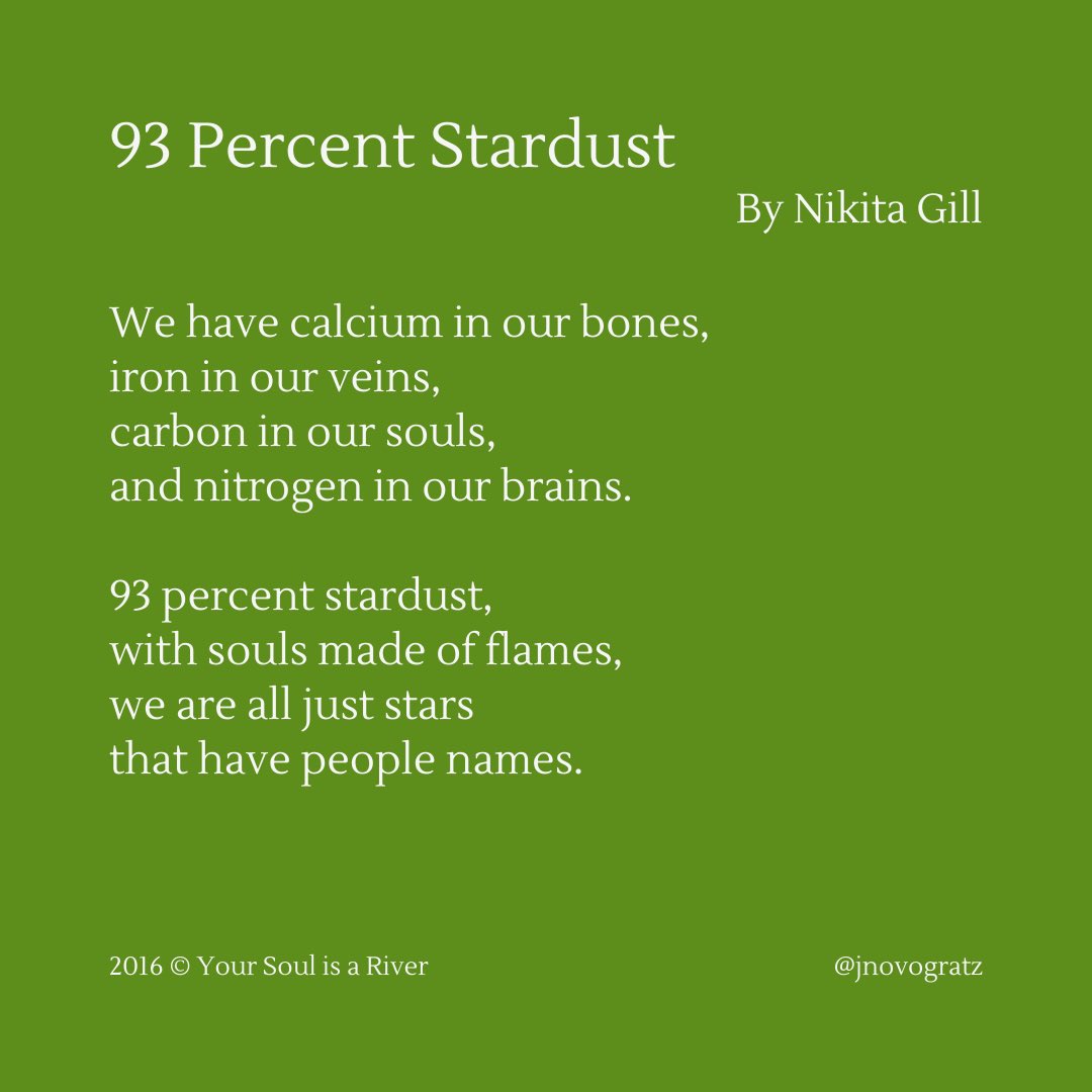 jnovogratz's tweet photo. Thich Nhat Hanh, the Vietnamese Buddhist monk, wrote of our “interbeing”, the idea that we are connected to every human and every living thing.  We breath the same air.  We share DNA. Our actions toward each other and the earth impact people we may never meet.  Over this winter break, my husband and I spent one late evening looking at the night sky, marveling at its vastness: more stars than grains of sand… We are tiny and we are infinite and we are made of stars.