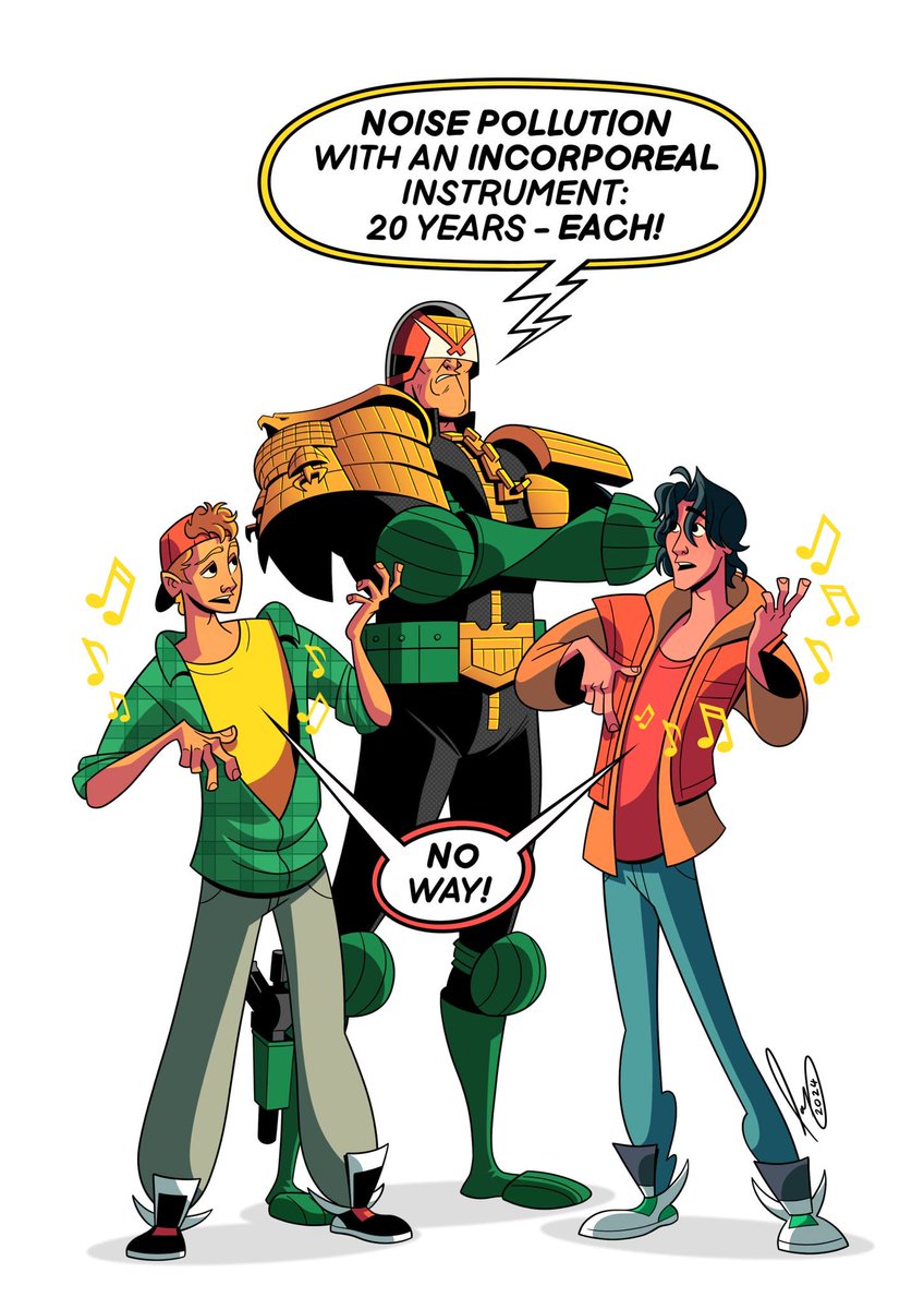 Bill and Ted meet Judge Dredd.