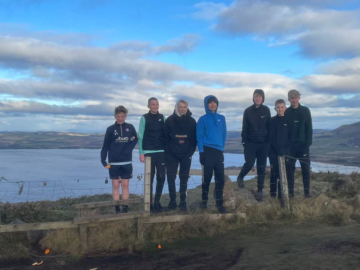 After their away match v Kinross fell victim to frost, our 2010 Colts met up to climb Benarty Hill today in bracing conditions!