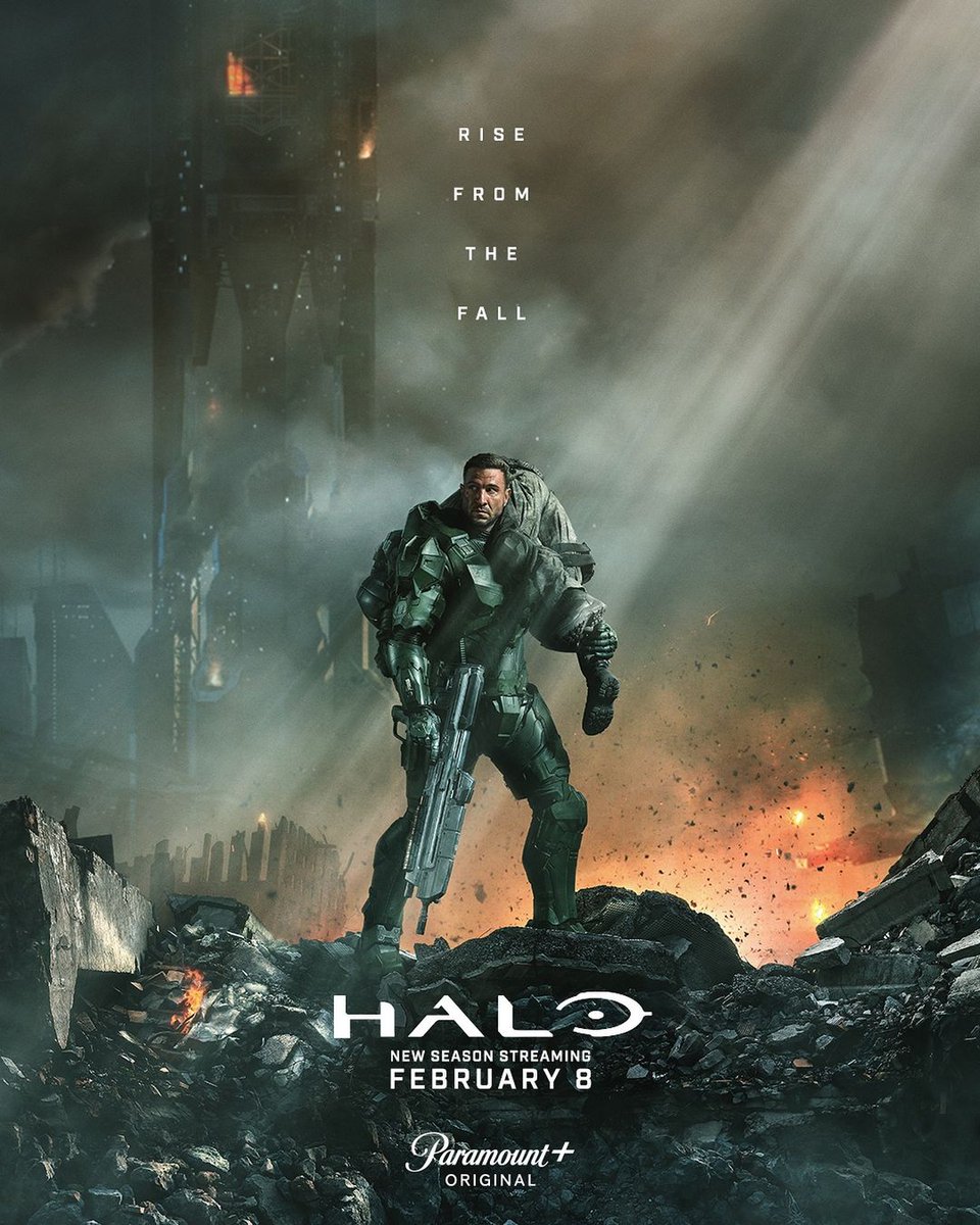 RottenTomatoes's tweet photo. The official poster for #HaloTheSeries Season 2 - dropping Feb 8 on Paramount+. https://t.co/Lr6x74q3jJ
