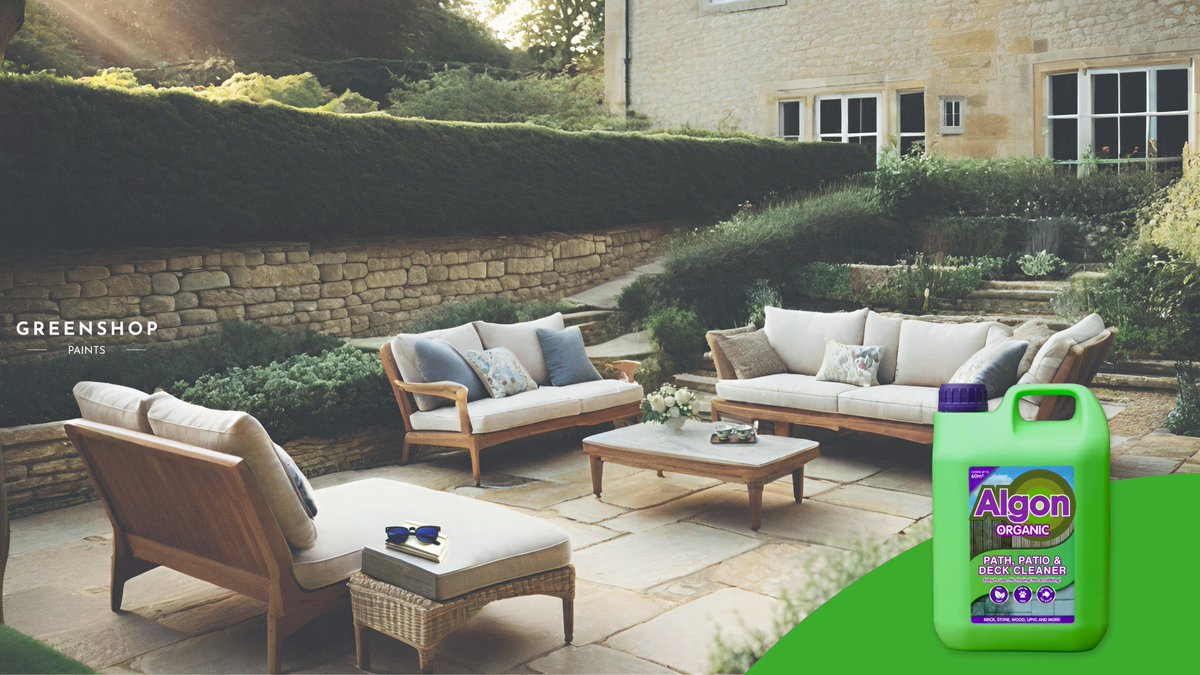 Frustrated with Algae, Moss, Stains and Streaks all over your Patio, Fences or Stonework? Algon Organic solves these problems! Available here - greenshoppaints.co.uk/products/algon…

#gsp #greenshoppaints #algon #algonorganic #organic #algae #moss #naturalliving #organicgardening