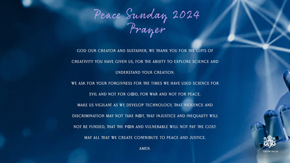 We pray the rapid development of forms of artificial intelligence will not increase cases of inequality and injustice. #PeaceSunday