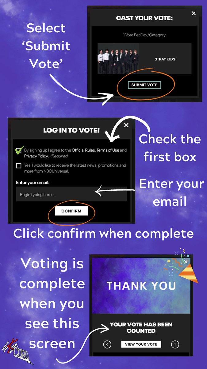 skzcord's tweet photo. ★ People’s Choice Awards ★

🗳️ Vote daily here: https://t.co/GSbrbc2Af3

🗓️ Voting period: 1/11-1/19
✅ Once per day per email - use ALL emails
‼️ Double voting event: 1/16

@Stray_Kids #StrayKids #SKZatPCAs https://t.co/uyJHttiOZp