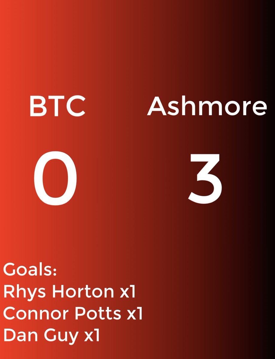 🚨 BTC 0 - 3 Ashmore

Cup fever this morning! missed chances but we will put that down to the Christmas break 👀 job done and into the semis 🏆 

MOTM - <a href="/DanGuy_/">Dan Guy</a> that man again! Gliding through players, battled for everything and got himself on the scoresheet! ⚽️

#uptheash ❤️🖤