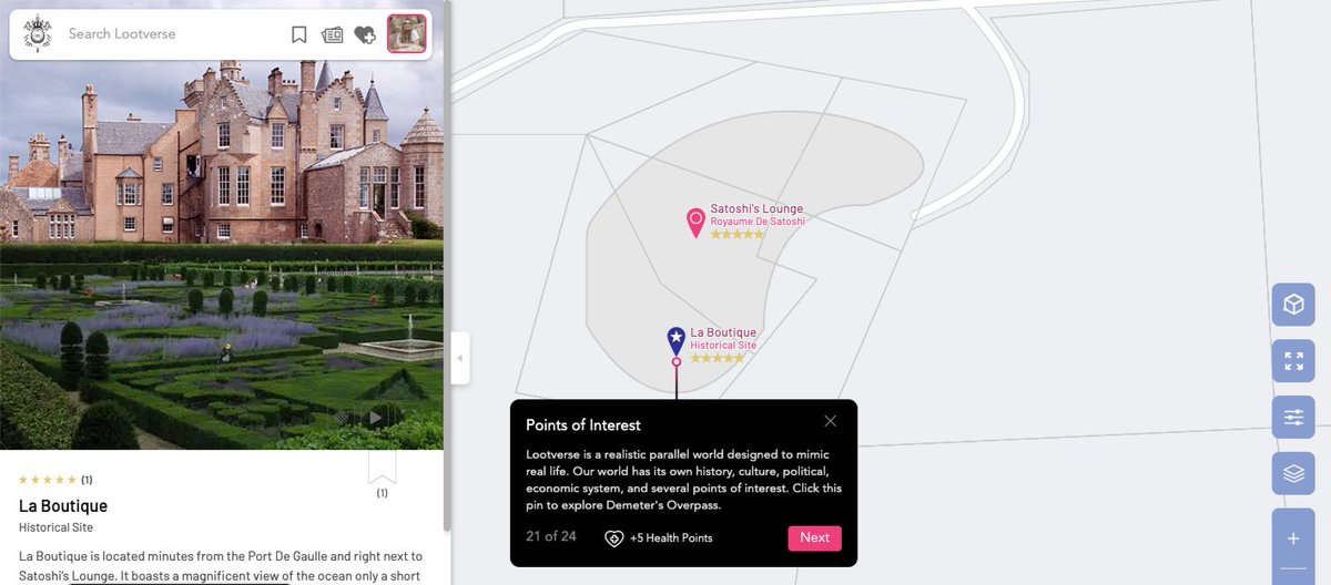 thelootverse's tweet photo. We've discovered many points of interest in Arcadia, including La Boutique, located in Royaume de Satoshi. We've added all these attractions to Arcadia's virtual reconstruction for users to explore. #PointOfInterest #VirtualWorldExploration #DiscoverArcadia https://t.co/XGwCUjqMDg
