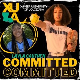 I am proud to announce that I have verbally committed to Xavier University of Louisiana to continue my academic and softball career.  I want to  thank God, my family, current and former coaches, and all my teammates for their support. <a href="/XavierLouisiana/">Xavier University of Louisiana Softball</a> <a href="/LCHS_MustangSB/">Lamar Consolidated HS Softball</a>