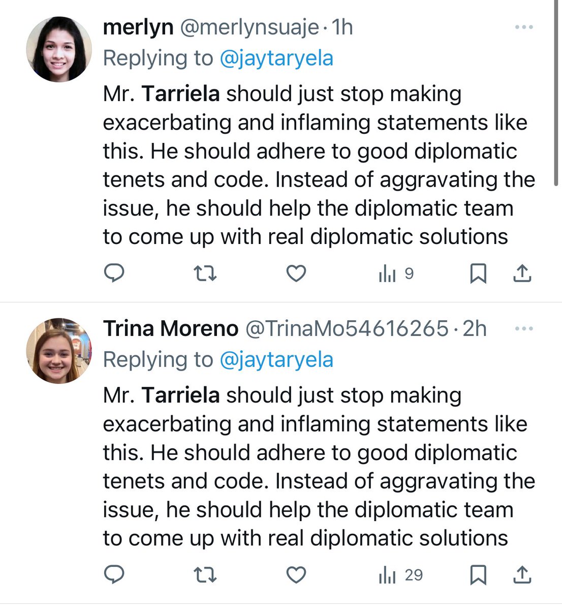 jaytaryela's tweet photo. I am not sure if their boss would be happy since it has become obvious that they got lazy to edit their master’s script. Their lack of effort reveals the reality that social media trolls like these accounts truly exist. https://t.co/aaVFa7rfRm