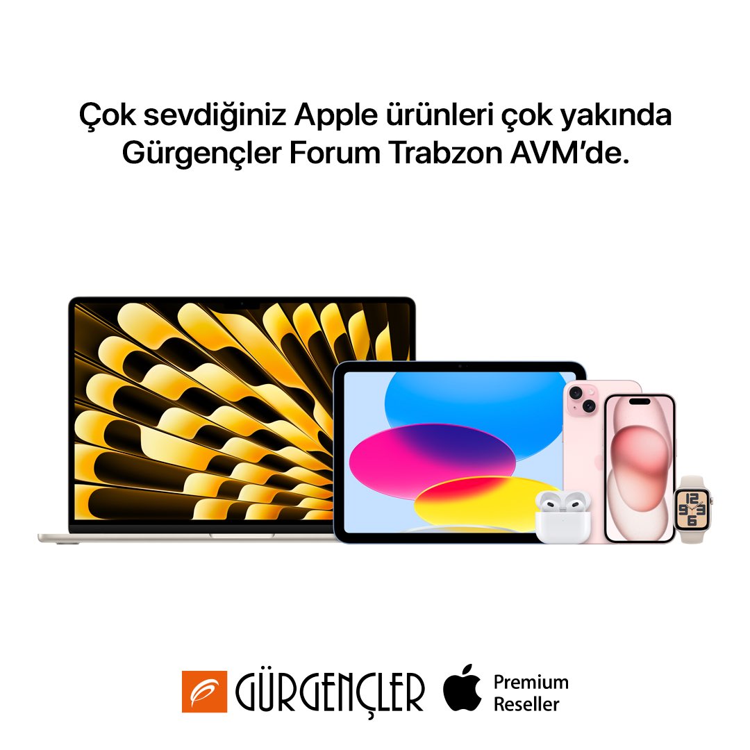 Çok sevdiğiniz Apple ürünleri çok yakında Gürgençler Forum Trabzon AVM’de. 🎉🤩 #Apple #Gürgençler #Trabzon #ForumAVM #ApplePremiumReseller