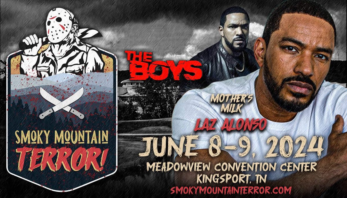 Come meet Laz Alonso from The Boys at this year’s event! #TheBoys #LazAlonso #SMT #SmokyMountainTerror #KingsportTN #Horror #Terror