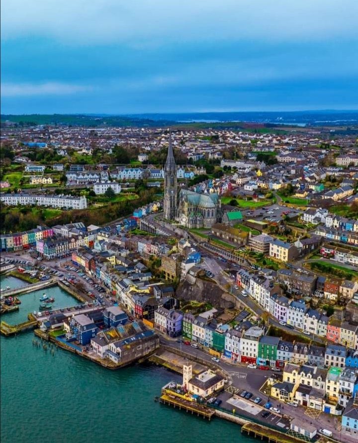 Cobh and Clock Tower from above. Photo via @nocontentseire. #LoveCork #PureCork #RestoreClockTower #CorkHarbour