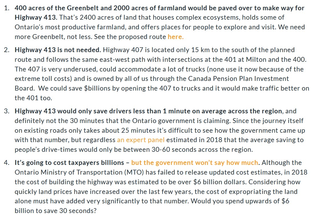 darbyTL's tweet photo. @TraceyKent @TheSpec No we DON'T. The 407 already provides that link, but it is not well-used most of the time. Study after study has proven that the 413 would only shave 30 to 60 secs off travel time while destroying valuable lands. It will cost BILLIONS of OUR TAX$$, are U happy with that⁉️😡#No413 https://t.co/Offkm3Qs43