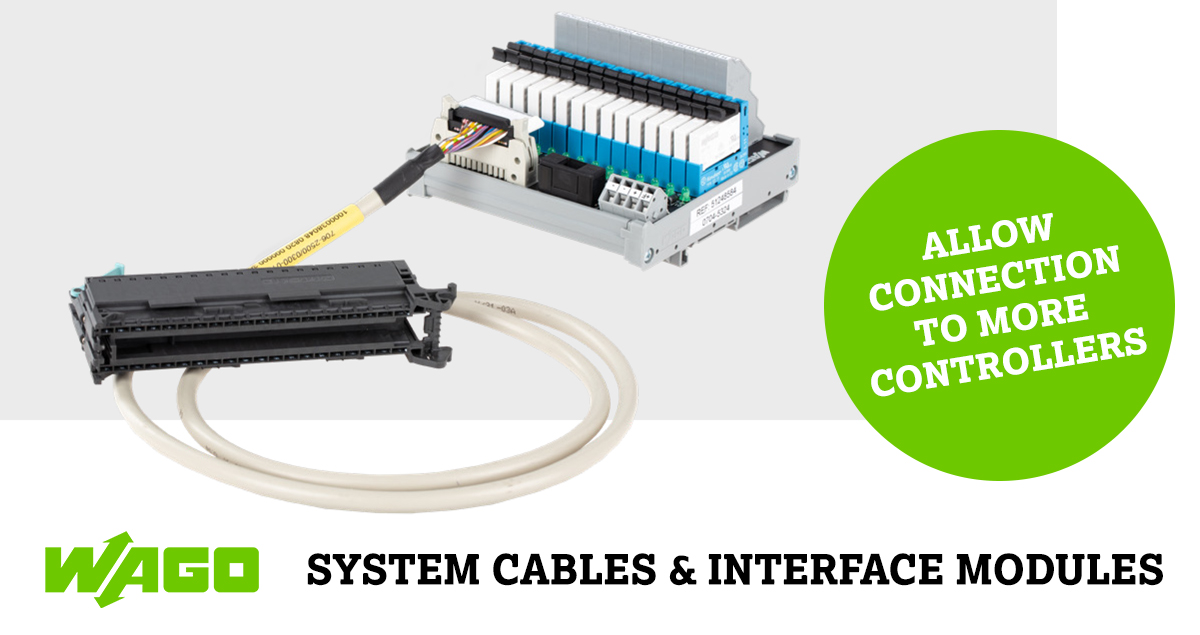 WAGOSingapore's tweet image. More #WAGO #PLC #InterfaceModules &amp;amp; #SystemCables added to the portfolio support even more #controllers. The pre-assembled system cables allow quick, error-free pre-wiring. Direct #connection of the signals free up significant space in the #ControlCabinet. ow.ly/7KOx50QuHnU