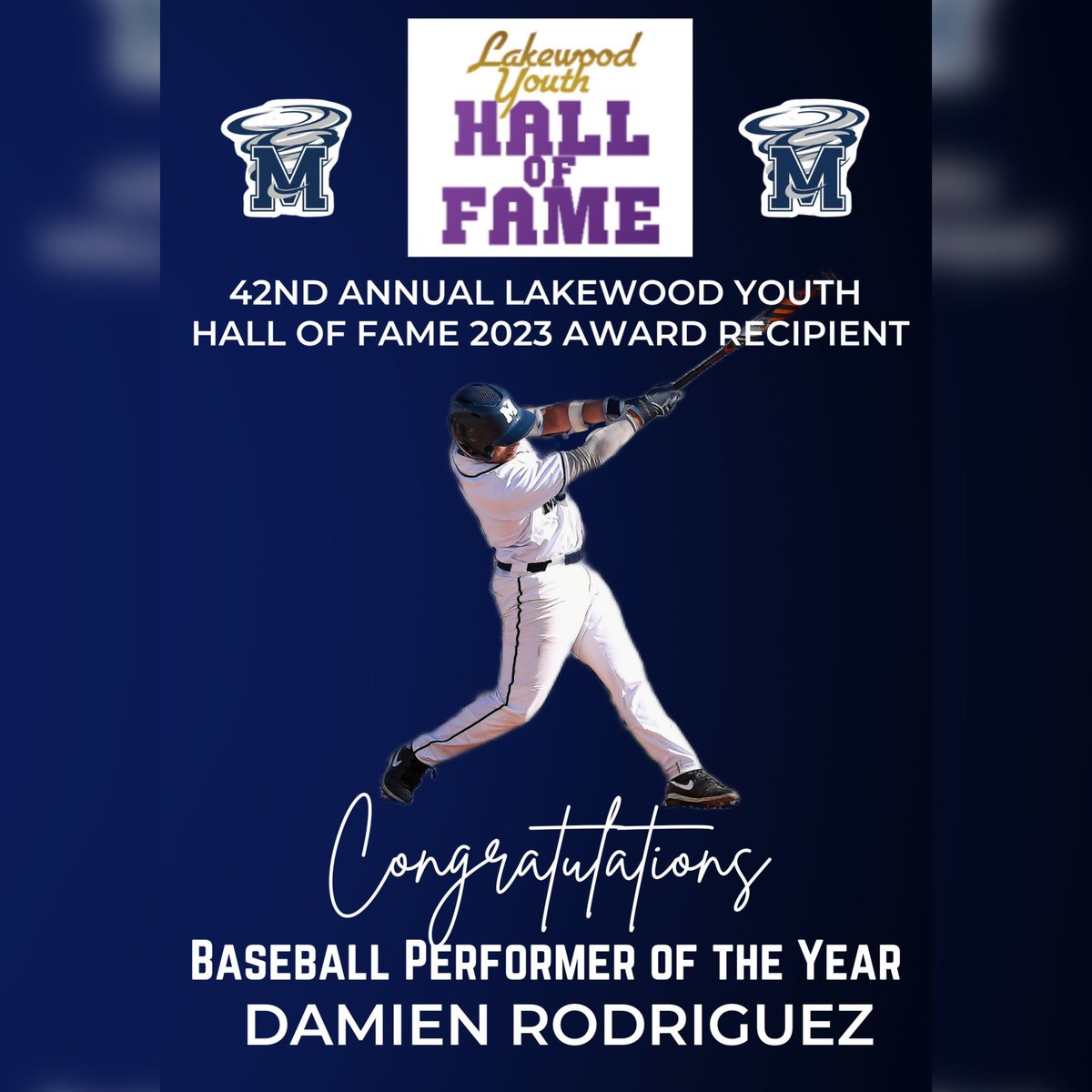soonsbaseball_'s tweet photo. Congratulations to 2023 Lakewood Youth Hall Of Fame Baseball Player of the Year, Damien Rodriguez! Your hard work and top notch skills make you the well deserved recipient! https://t.co/U17mSoYQl7