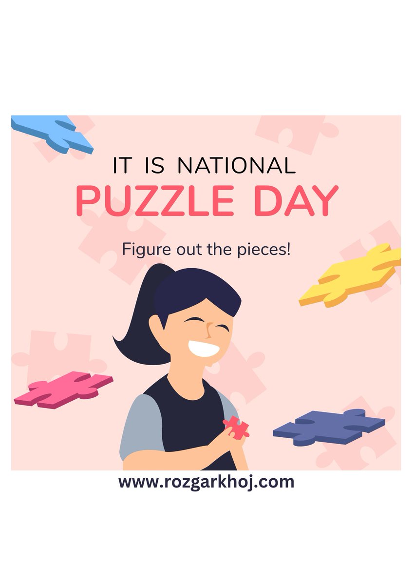 'May your mind be sharp, your patience be unwavering, and your puzzles be incredibly satisfying! Happy National Puzzle Day!'

#PuzzleDayFun #PieceByPiece #BrainTeaserChallenge #SolveAndShare #JigsawJoy #RiddleMeThis #PuzzleMasters #MentalGymnastics #EnigmaExplorer #PuzzlePassion