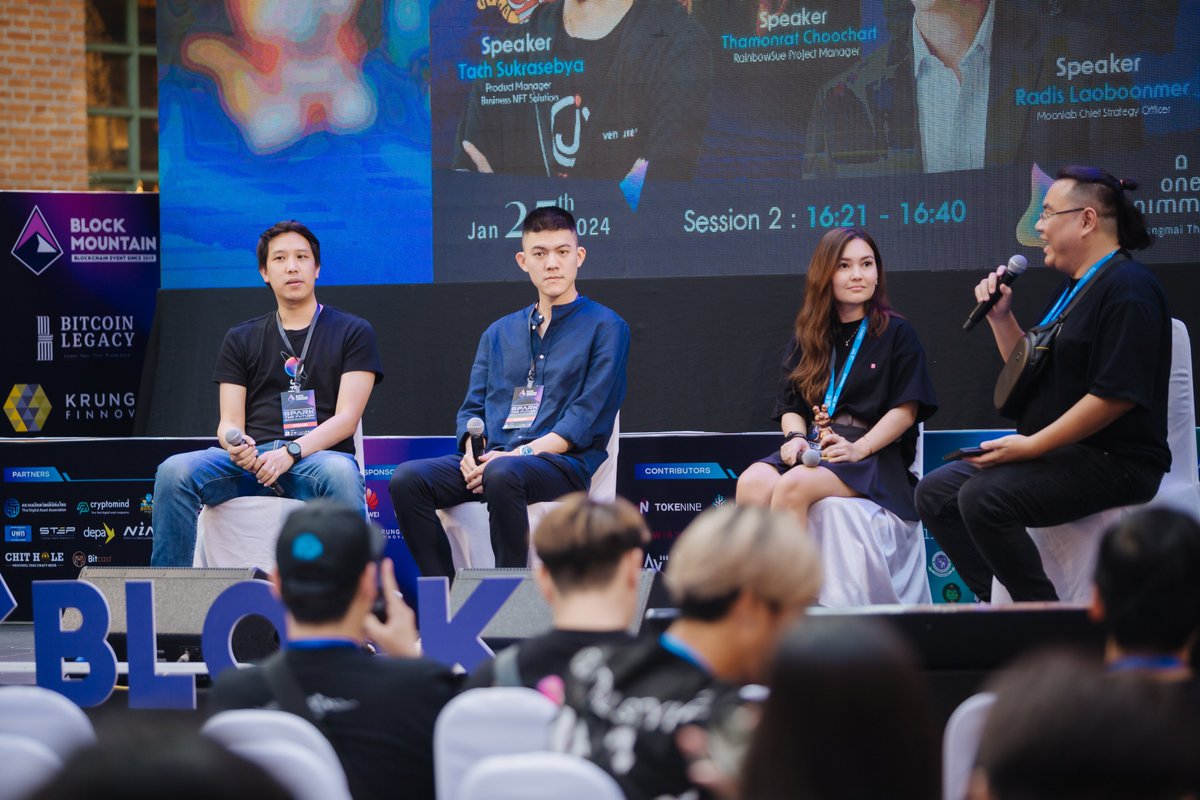 JFinofficial's tweet image. JFIN ขอขอบคุณทุกท่านที่เข้าร่วมกิจกรรมภายในงาน Block Mountain 2024 จากทั้งบูธล่ารางวัล  Badge Hunter ส่วนหนึ่งจากกิจกรรมจากงาน CNX NFT DAY เมื่อวันที่ 25-27 มกราคม 2567 ณ One Nimman 

#JFIN #JFINChain #CNXNFTDAY #Blockmountain2024