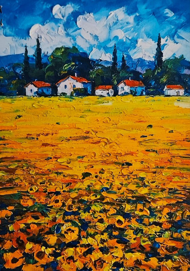 🇺🇦🎨#Art #Raffle  for 'Beautiful 'Sunflowers' #painting by Ukrainian #artist Andrej Ostapchuk, funded by #DmitrosGroup magic @Harizardlocaln1 #NAFO #Ukraine #SupportUkraine #RussiaIscollapsing #UkraineWillWin  #Fellas