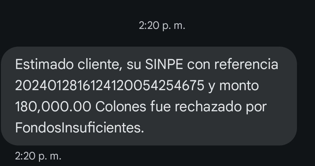 Linhu102's tweet photo. @BACCostaRica sigo recibiendo estos. Mensajes https://t.co/gxY60oe4NO