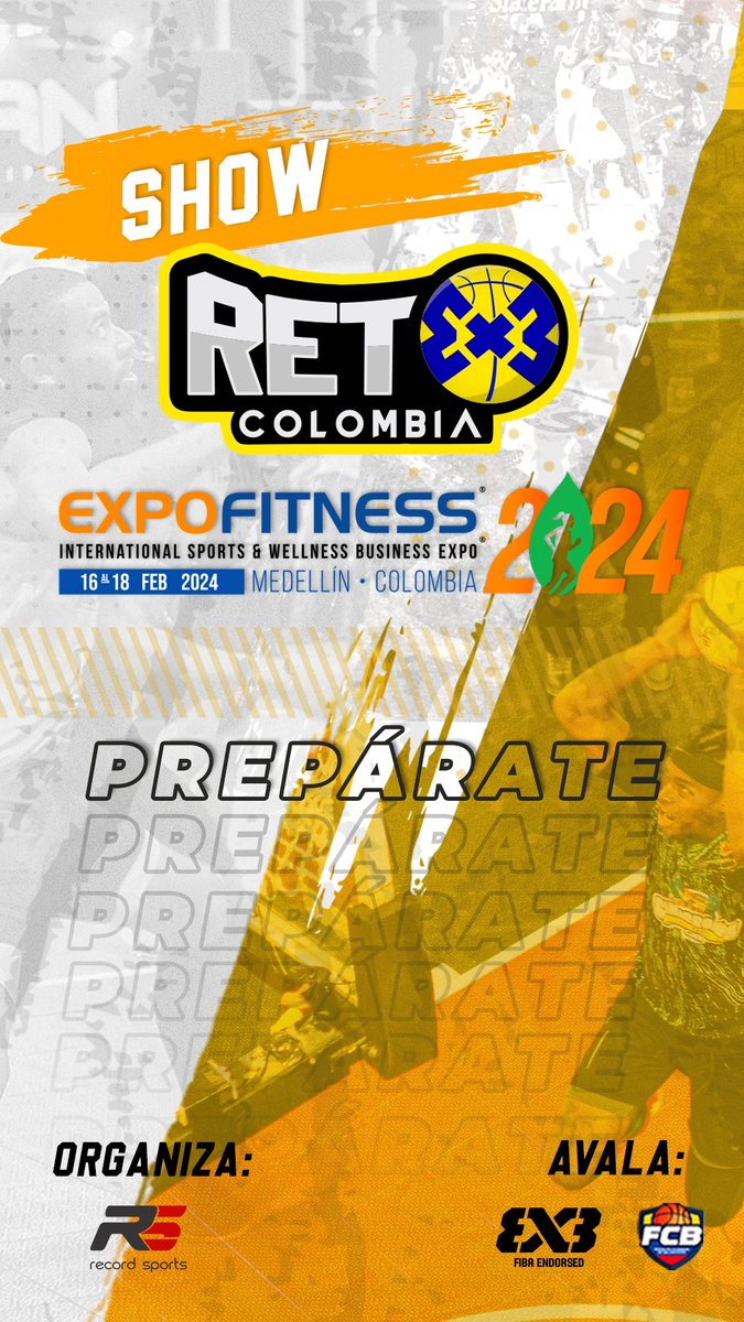 reto3x3col's tweet photo. Reto 3x3 llega nuevamente a la mejor Expo de #Fitness 💪🏻 de toda Latinoamérica.

¿Recuerdas nuestra última versión del año pasado? Está será una experiencia a otro nivel. 💯😎

El @ExpofitnessCol se acerca y con él llega la emoción del Primer SHOW Reto 3x3🏀 Colombia 🇨🇴 del 2024 https://t.co/H86s7pnhD7