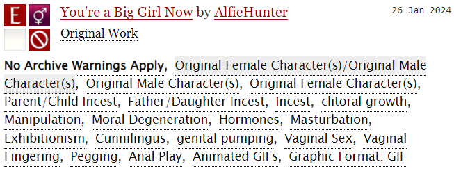 Currently writing You're a Big Girl Now, an erotic F/D incest story about a father obsessed with growing his daughter's big clit. 
Read it here: archiveofourown.org/works/53312275
