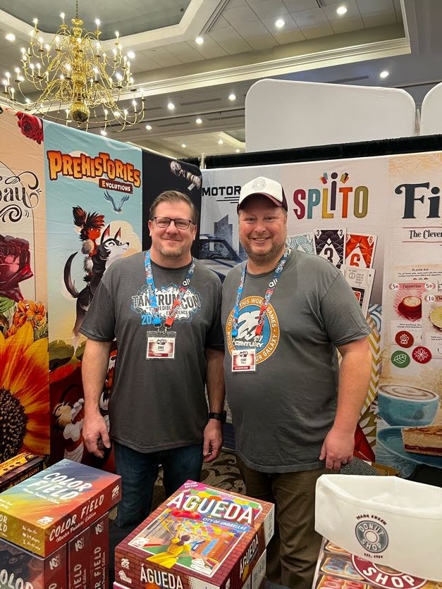 Had a blast hanging out with folks at <a href="/Tantrum_House/">Tantrum House</a> #TantrumCon2024. Several players  came up to express how much they enjoyed playing #Blazon. I even signed a few copies! 
I was especially glad to catch up with Chad <a href="/25thCG/">25th Century Games</a>.