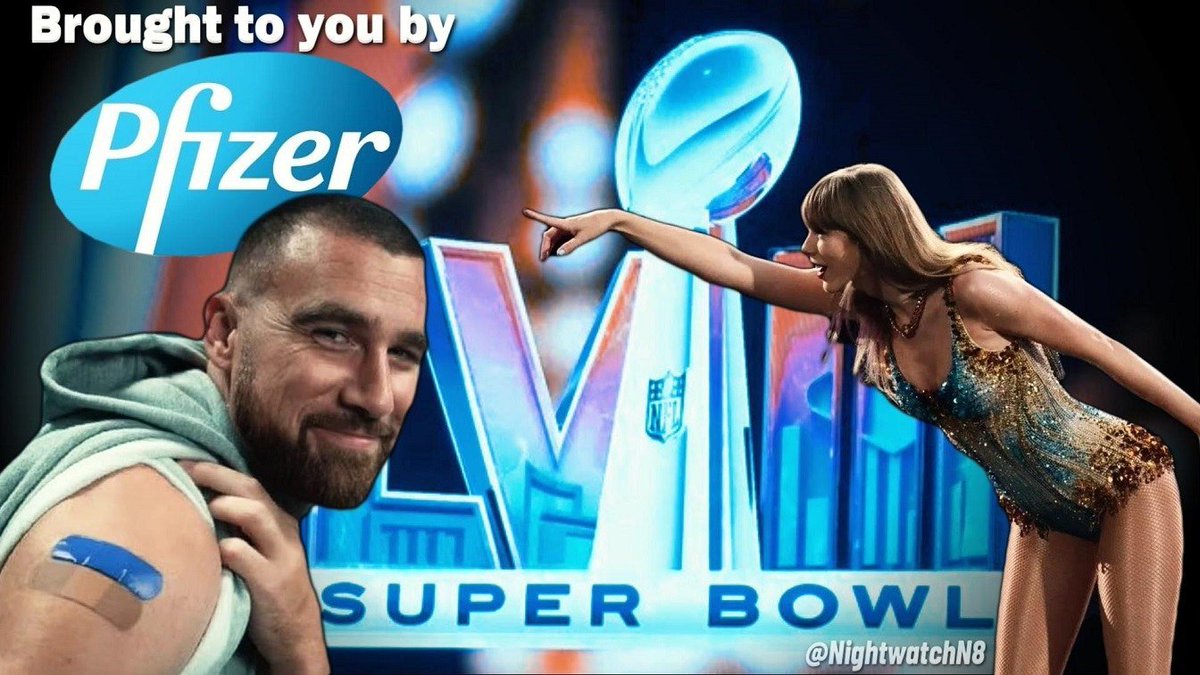 Can't wait for the Pfizer Bowl! 🤩

'Brought to you by Pfizer'
#SuperBowl #SuperBowlLVIII #Pfizer #NFL #RavensFlock #Chiefs #NFLisRigged
