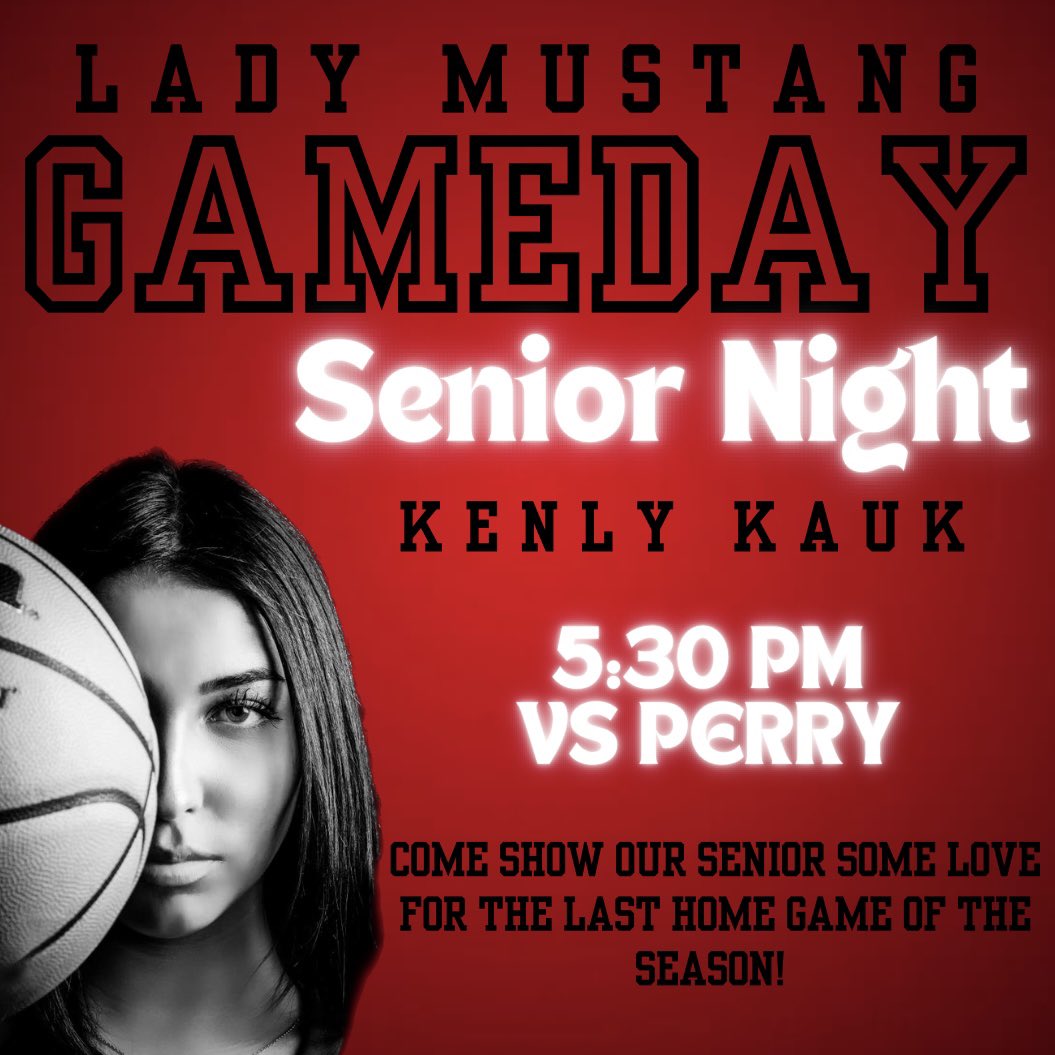SENIOR NIGHT TOMORROW #PTPR #ALLIN 
•
•
Miss Kenly Kauk &amp; The Lady Mustangs last home game of the season! VS Perry @ 5:30