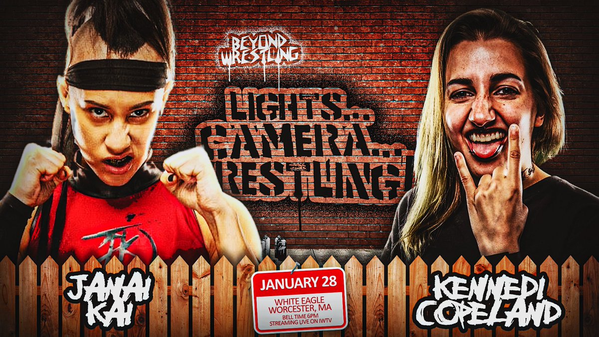 beyondwrestling's tweet photo. How is #BeyondWrestling "Lights...Camera...Wrestling!" so far? We'll be back from intermission in about 10 minutes with the following matches:

- @Walking_Weapon 🆚 @TJCWrestling
- @Janai_Kai 🆚 @K3nn3diCop3land
- @RealMiracleGen 🆚 #ShookCrew
- @MostMarketable 🆚 @MarcusMathers1 https://t.co/noqr3w3xOf