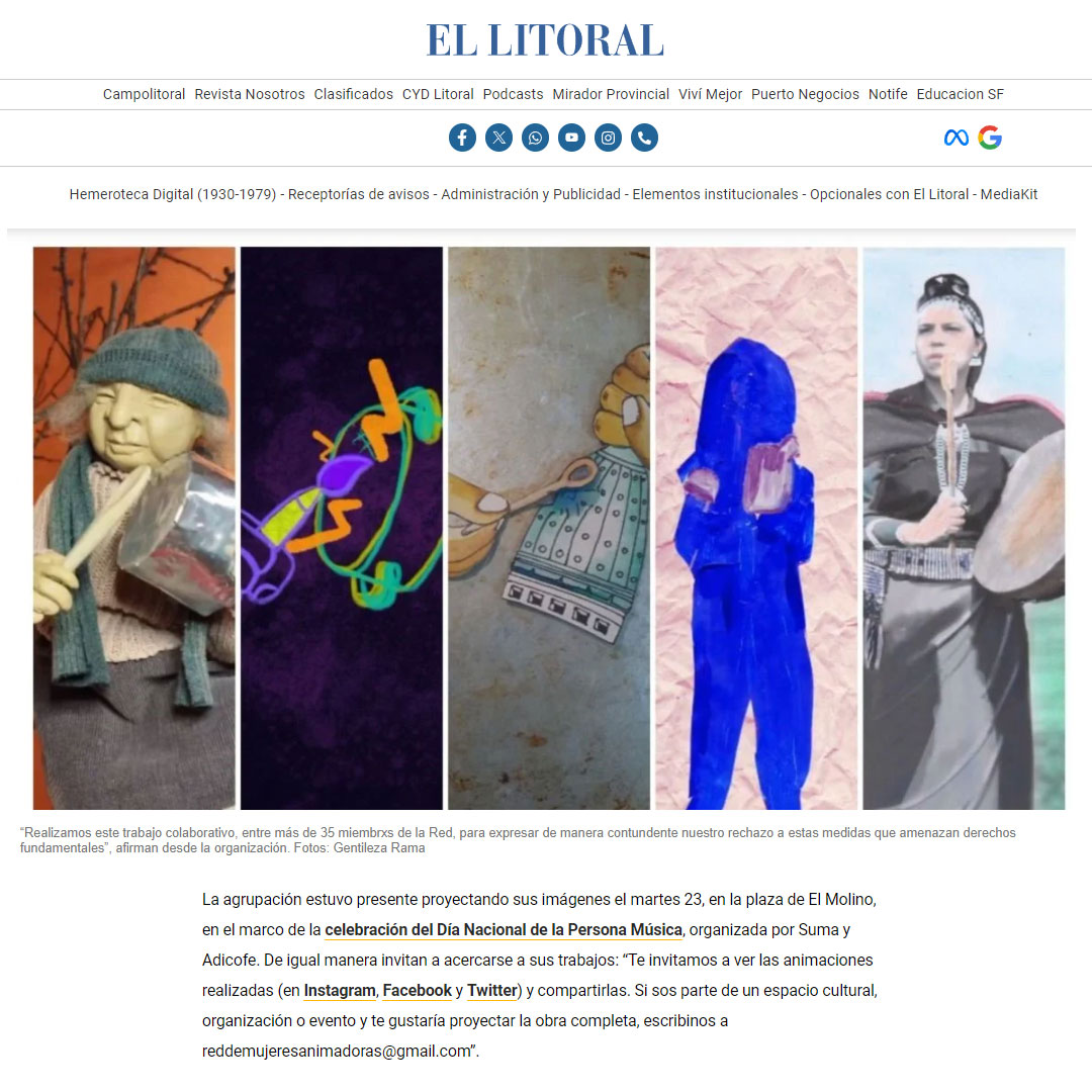 RAMAanimadas's tweet image. El Litoral refleja nuestra manifestación animada en propuesta colectiva en sus prestigiosas páginas 📰 y nos sentimos muy agradecidxs 🙌🏽

#noaldnu
#noalaleyomnibus
#ramaanimadas

@ramaanimadas