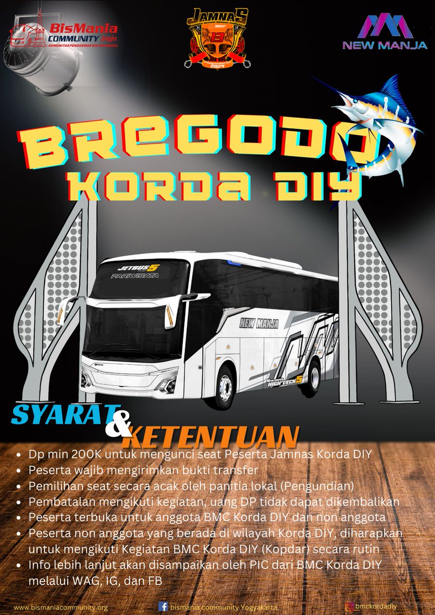 Selamat pagiii dulurrr~

Yuk untuk daerah jogja &amp; sekitarnya pendaftaran jamnas 2024 via BMC Korda Jogja sudah dibukaa nggih~ 

Tentunya ada s&amp;k yang berlaku~