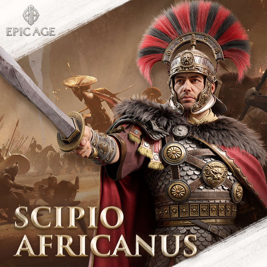 EpicAgeOfficial's tweet photo. Scipio Africanus, a Roman prodigy, rocked the battlefield from a young age.

At 17, he rescued his dad and set out to conquer Spain, Carthage, and Africa.

Lords, do you have the great Scipio in your team currently?

#ScipioAfricanus #EpicAge https://t.co/YOhHgJ0G3b