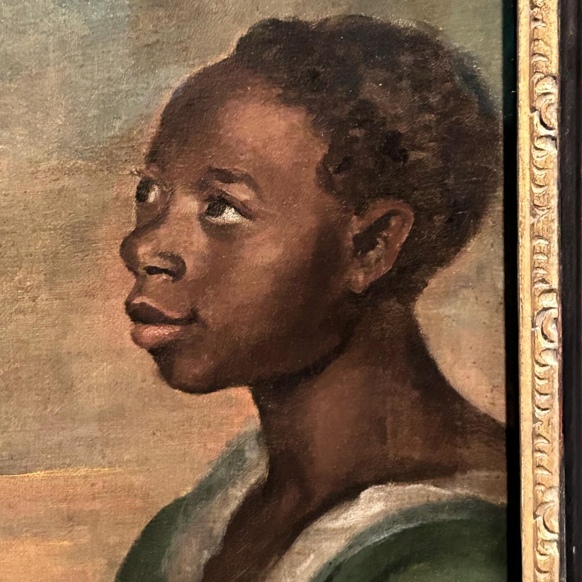 Colonial-era depictions of enslaved people from the Chesapeake are rare. This young woman’s name is not recorded, but she may have served as a nursemaid to Gustavus Hesselius, Jr. (1765-1767).

#VastEarlyAmerica
#AmericanArt