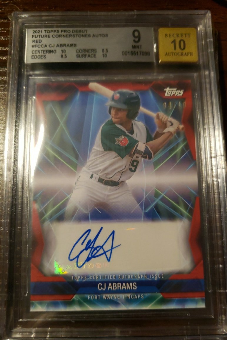 Wreckless1977's tweet photo. @TheHobby247 Topps pro debut red /10 CJ Abrams BGS 9 10. $150 dlvd bmwt https://t.co/kLoo01OifW