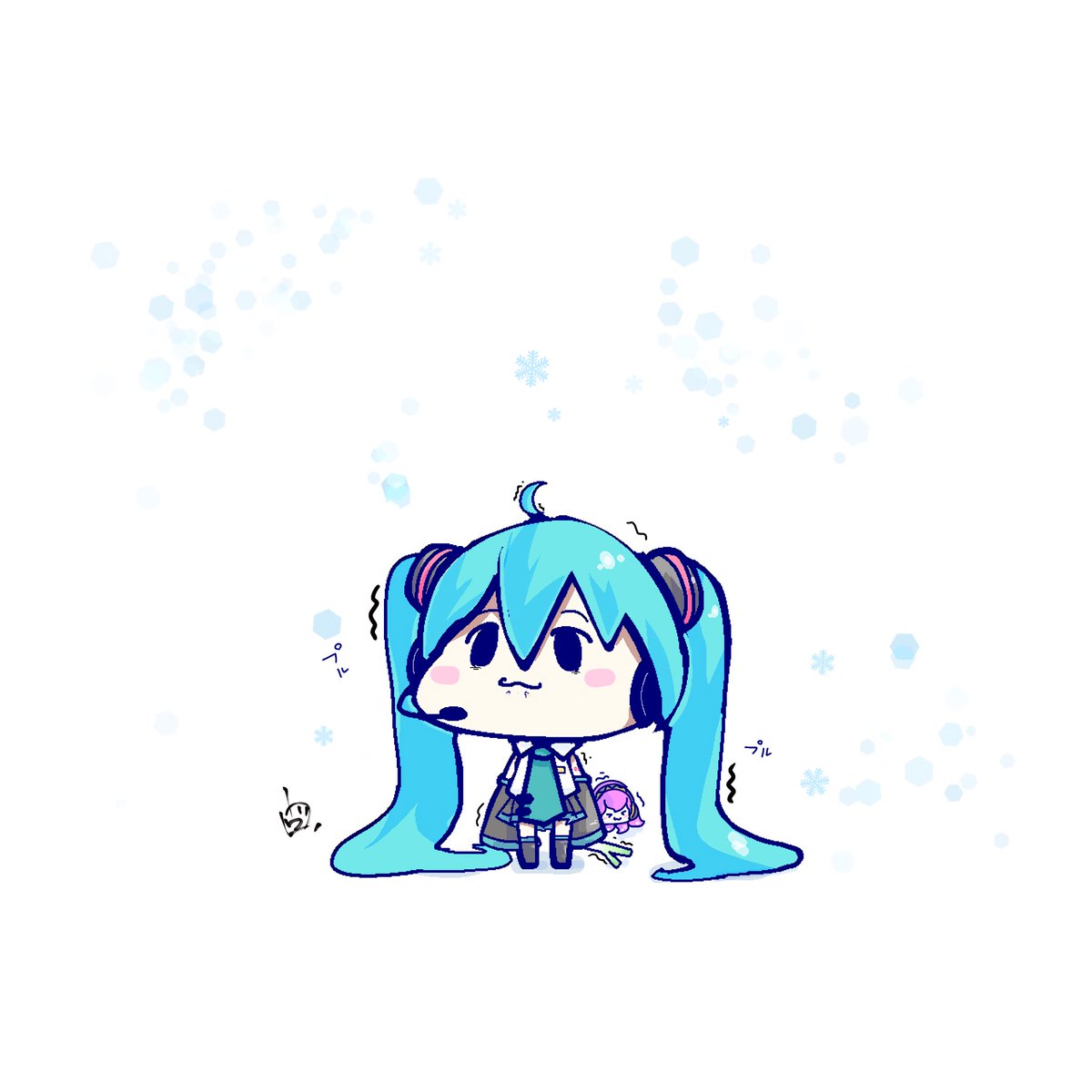 初音ミク 「さむいね さむいよ 」|ヴォルさん.⚡️✌︎('ω'✌︎ )⚡︎のイラスト