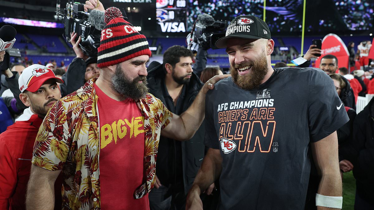 Daily Mail Online on X: "'It's hard to not want to continue': JASON KELCE talks to https://t.co/ewaxyImNWk moments after brother Travis leads the Chiefs to the Super Bowl - and admits he