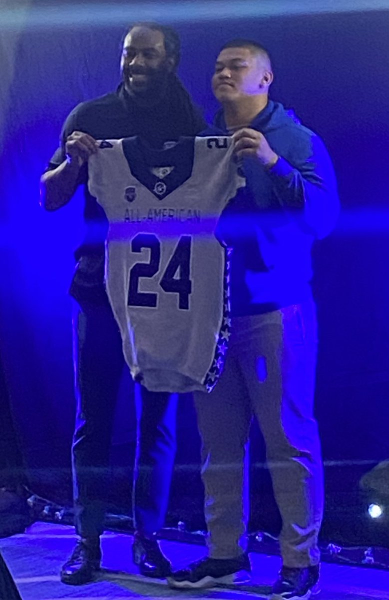 I will be wearing #52 playing Center for the South Team (<a href="/SCanyonsFB/">Somerset Canyons Football</a>) in the Blue/Grey All American Game at Raymond James Stadium tomorrow at 1pm on ESPN 3. #AllAmerican #CultureWins <a href="/Coach_Gonzo1357/">Alex Gonzalez</a> <a href="/BlueGreyFB/">Blue-Grey All-American Bowl</a> <a href="/DouGPowell_LSU/">DouG Powell</a> @JohnGilmoreJr1 <a href="/Coach_Sime81/">Coach Sime</a>