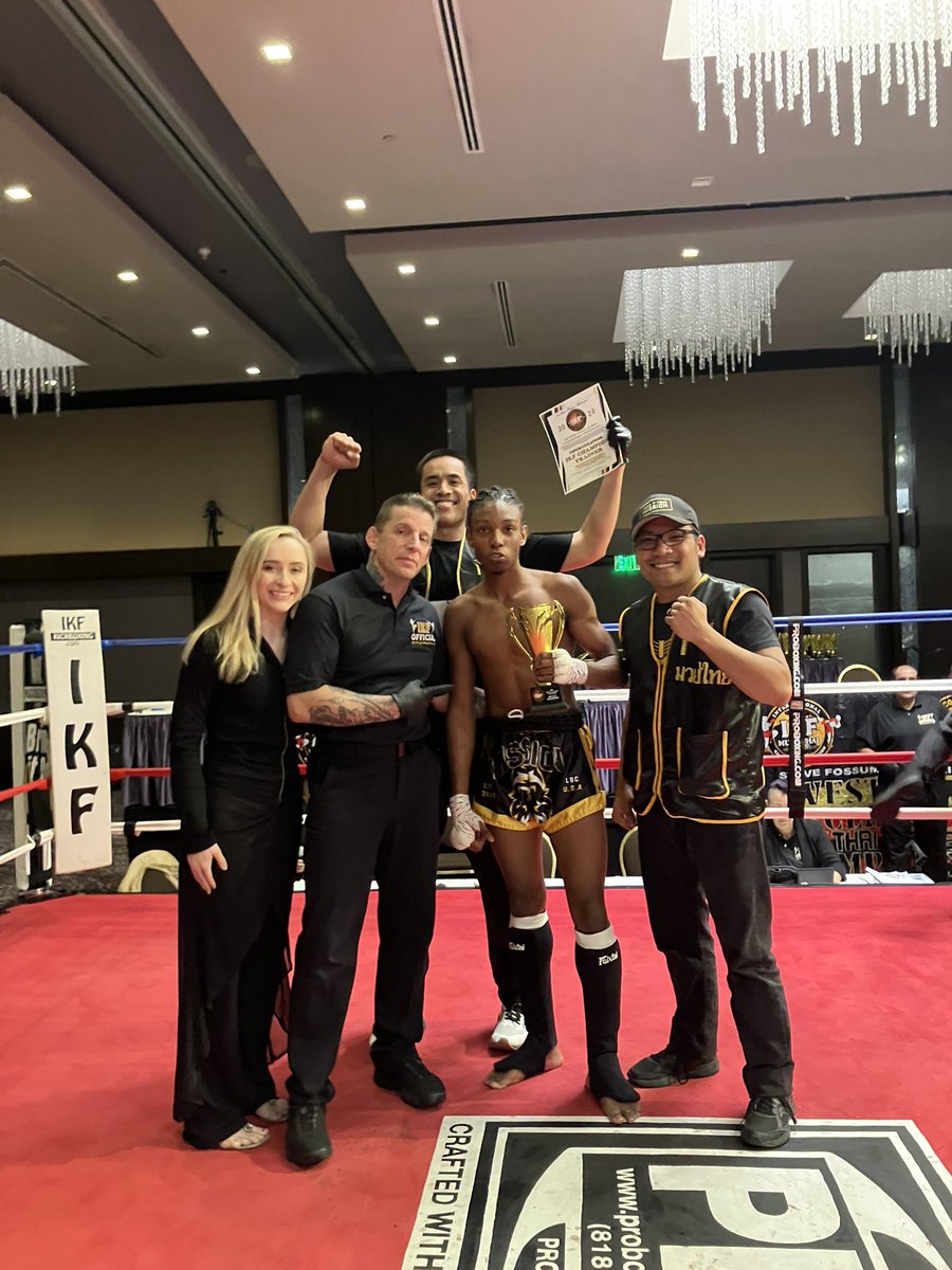 tonythecondor's tweet image. In my coaching era - young Dayvon gets the TKO victory in the second round at the IKF West Coast Classic. #MuayThai #NakMuay