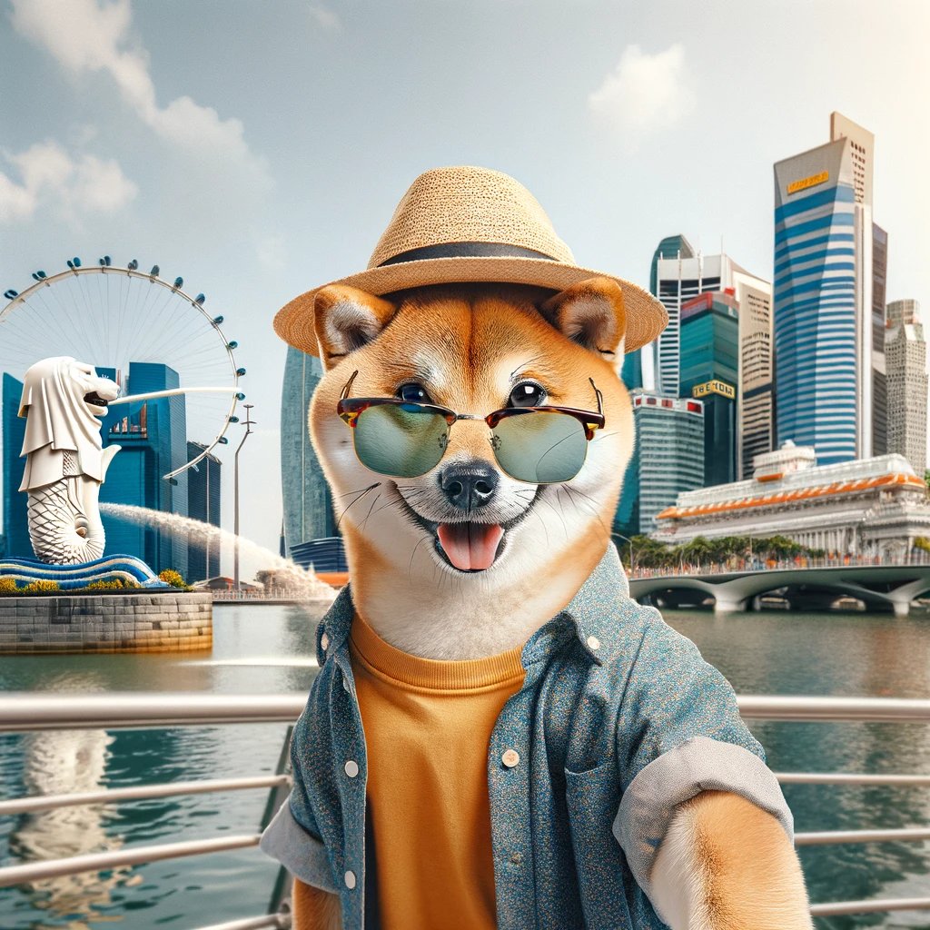 Sightseeing in style! 📸🐕✨ Snapping the perfect selfie with Singapore's skyline. This pup's got travel tales worth barking about! #ShibaTourist #SingaporeSkyline #TravelingPup #CityscapeSelfie #DogDaysOfTravel