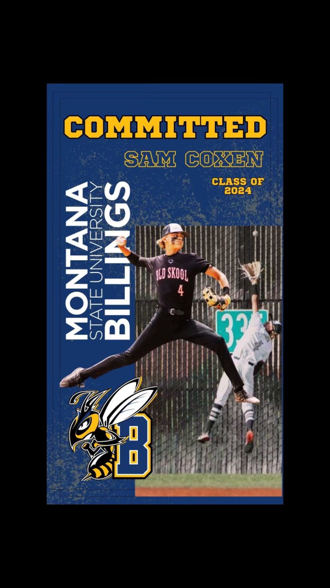 I am extremely blessed to announce my commitment to play ball at the next level at Montana State University-Billings. I would like to take this time to thank God, my family, coaches, and teammates for developing me to be the player I am today! #commited 🐝