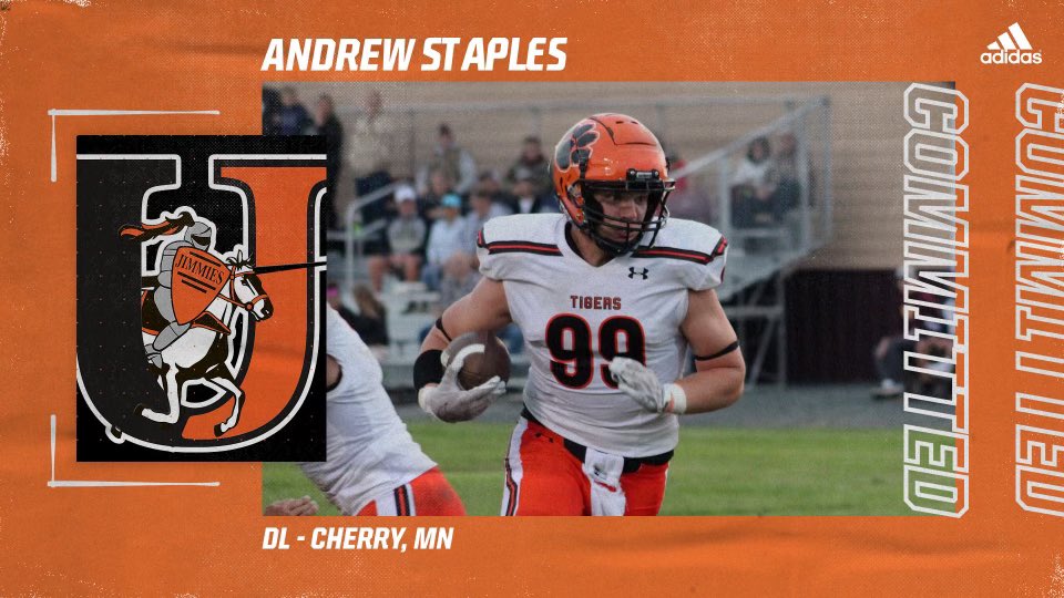 I'm excited to announce I am 100% committed to Jamestown football!
First I would like to thank God for giving me this opportunity. I would also like to thank my family, my teammates and
my coaches from over the years. Go Jimmies!!