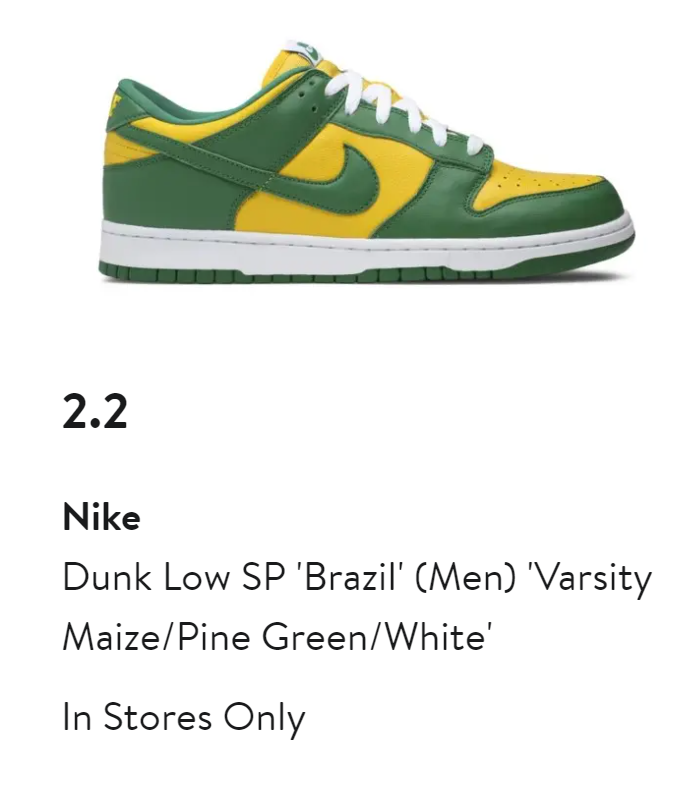 👁️ Sneaker Visionz 👁️ on X: Nike Dunk Low 'Brazil' 2/2 via Nordstrom -  Instore Only 😑  / X