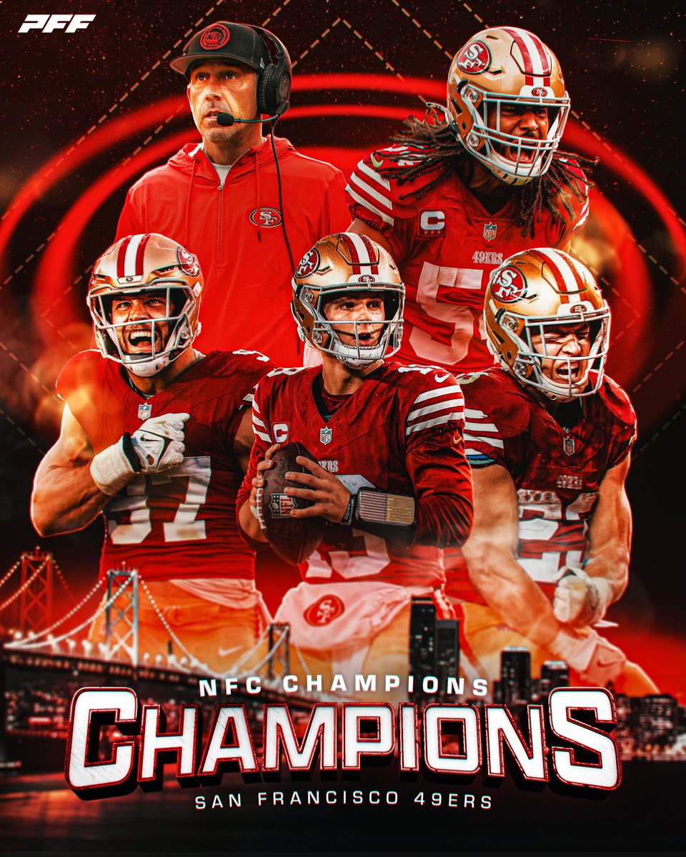 PFF's tweet photo. REDEMPTION ‼️

THE 49ERS ARE GOING TO THE SUPER BOWL https://t.co/zRdyWFmLJa