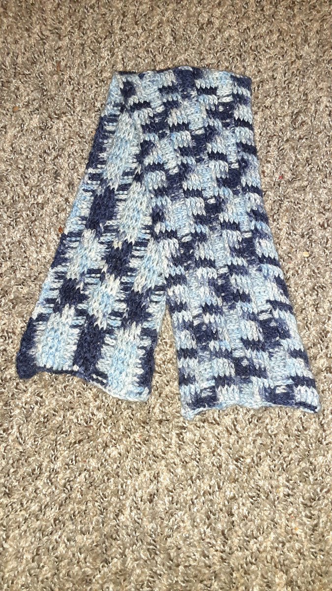 Made my little nephew a scarf with my first monthly yarn from #RepublicOfYarnia 💙
