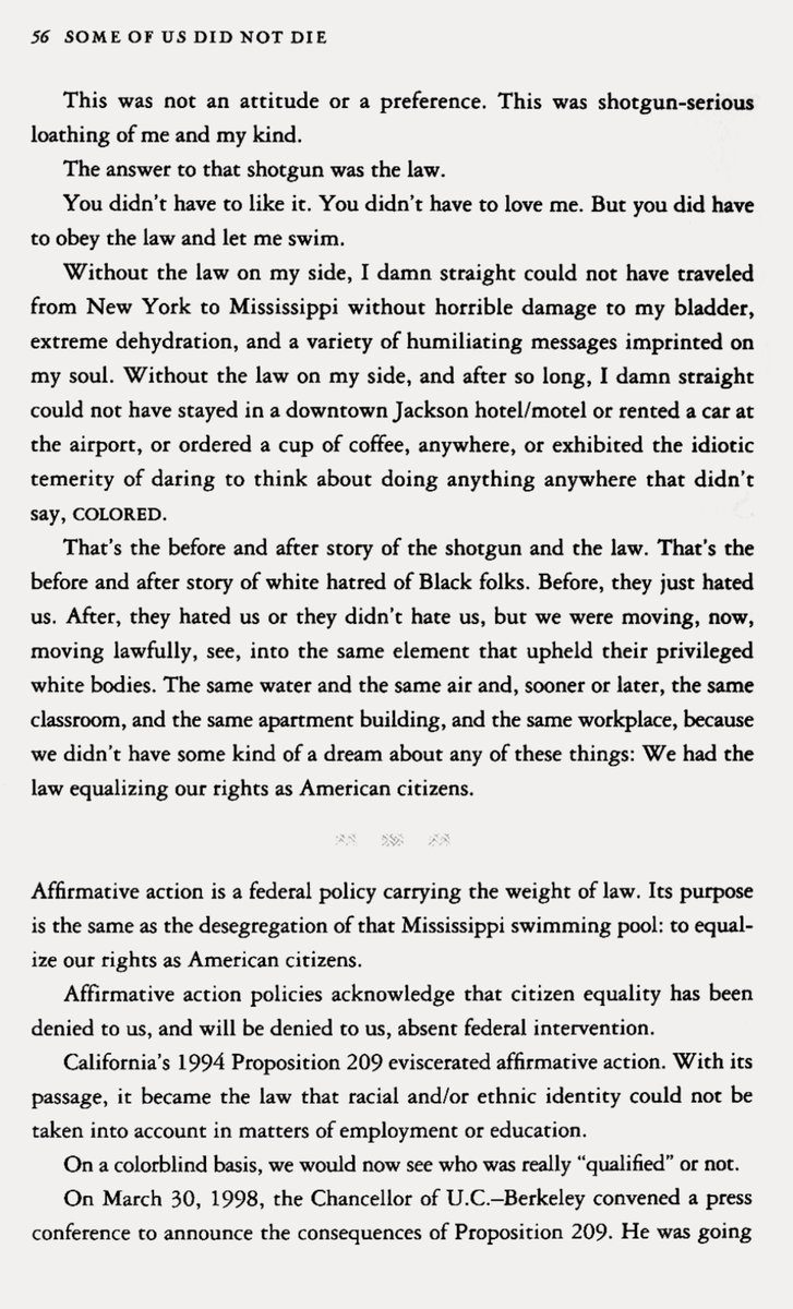 I’ve been reading June Jordan’s “Some of Us Did NOT Die: New and Selected Essays” and to my #EMChat, #EMTalk, #scchat, #hemktg and more—

I implore you to read her words in “Break the Law!” from April 1998:  

standingatthefence.tumblr.com/post/629438803…

An insight to Affirmative Action & Higher Ed