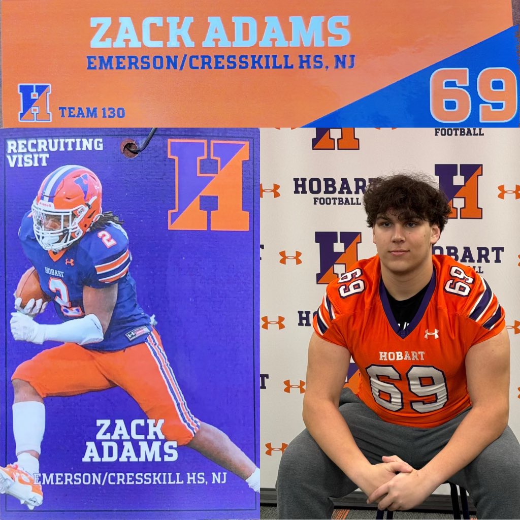 Zack Adams (@zackadams_06) on Twitter photo Had a great visit with <a href="/HobartFootball/">Hobart Football</a> this weekend. Thanks to <a href="/Coach_DeWall/">Kevin DeWall</a> <a href="/Liam_FMurphy_/">Liam Murphy</a> and the rest of the coaches and players for showing me what Hobart is all about. Had a great visit with <a href="/HobartFootball/">Hobart Football</a> this weekend. Thanks to <a href="/Coach_DeWall/">Kevin DeWall</a> <a href="/Liam_FMurphy_/">Liam Murphy</a> and the rest of the coaches and players for showing me what Hobart is all about.