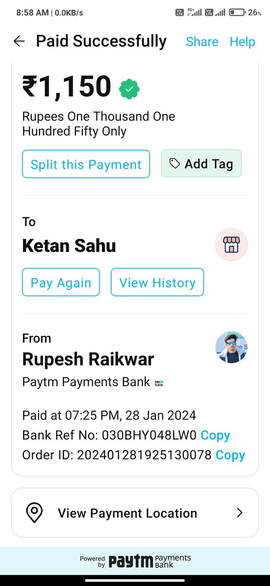 rupeshkashyapp's tweet image. Facing an issue with @Paytm! Transferred money to a merchant, but it got credited to the wrong account. Checked Paytm history, shows the transfer, but my bank statement doesn&apos;t reflect it. Need assistance to refund the amount. @Paytmcare #PaytmIssues #RefundHelp
#paytmpaymentbank